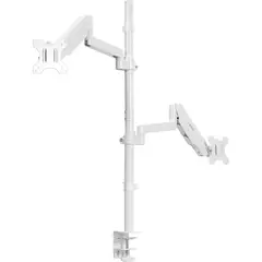 VIVO - Brazo Doble Para Monitor con Altura Ajustable y Brazo Articulado