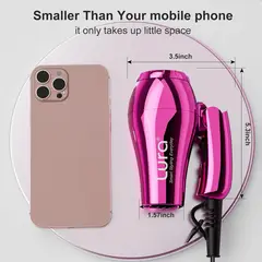 undefined - Mini Secador de Pelo Portátil con Doble Voltaje y Mango Plegable LURA