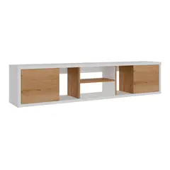 MADERKIT - Mesa TV Flotante Ambar 35x160x30cm Blanco Duna