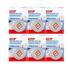 TESA - Cinta Doble Faz Transparente 12mm x 10m X6 Unds