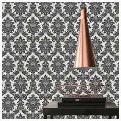 DECO DEPOT - Papel Colgadura Arabesco Blanco Negro