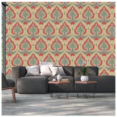 DECO DEPOT - Papel Colgadura Damasco Dorado Rojo Azul