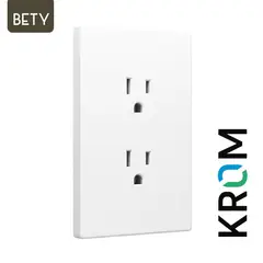 KROM - Tomacorriente Doble Americano Bety Blanco