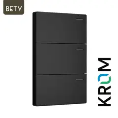 KROM - Interruptor Triple Conmutable Bety Negro