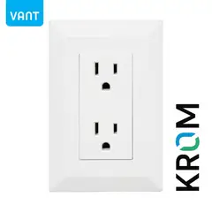 KROM - Toma Doble Americano Vant Blanco