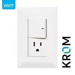KROM - Interruptor + Toma Vant Blanco