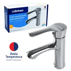 GRIVEN - Grifería Monomando Para Lavamanos Acero Inoxidable Acabado Cromo Consumo 5 l/min