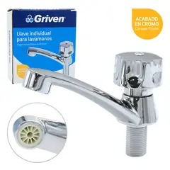 GRIVEN - Grifería Individual Metalica Para Lavamanos Hexagonal Corto Consumo 5 l/min
