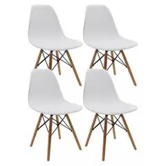 52 BITS - Combo X4 Sillas Eames para sala comedor Blanco