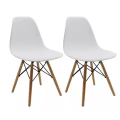 52 BITS - Combo X2 Sillas Eames para Sala Comedor Blanco