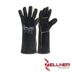 undefined - Guante Soldador Negro De 14". Reforzado Y Cosido En Kevlar