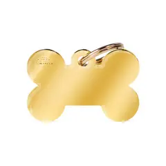 MY FAMILY - Placa Ident Hueso Grande Laton Dorado Basic