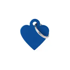 MY FAMILY - Placa Ident Corazon Pequeno Aluminio Azul Basic