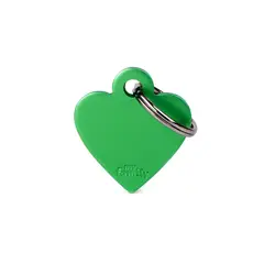 MY FAMILY - Placa Ident Corazon Pequeno Aluminio Verd Basic