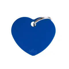 MY FAMILY - Placa Ident Corazon Grande Aluminio Azul Basic