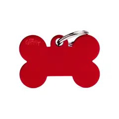MY FAMILY - Placa Ident Hueso Grande Aluminio Rojo Basic