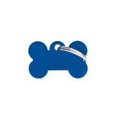 MY FAMILY - Placa Ident Hueso Pequeno Aluminio Azul Basic