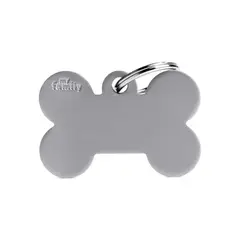 MY FAMILY - Placa Ident Hueso Grande Aluminio Gris Basic