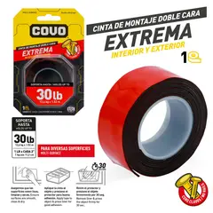 COVO - Cinta de Montaje Doble Cara Roja 30lb x 1.52mt