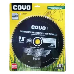 COVO - Disco De Corte De Cesped Y Ramas 8.9 Pulgadas 80 Dientes Eje 1 Pulgada