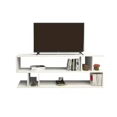 JKASSEM - Mesa para TV Centro Moderna Televis 130X50X30Cm Blanco