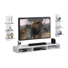JKASSEM - Mesa para TV Moderno 130X30X18Cm Blanco