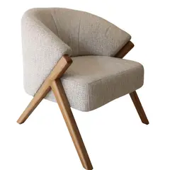 undefined - Poltrona Silla Auxiliar Madera Flor Morado Natural Tapizado Beige