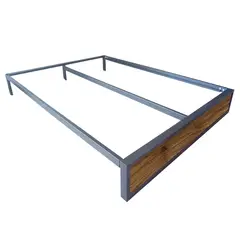 HOMEGLAMOUR - Base Cama Queen Metal Negra 160x190x24