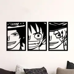 CEGRAFIC - Set De 3 Cuadros One Piece Negro