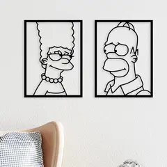 CEGRAFIC - Set De 2 Cuadros Homero Y Marge Negro