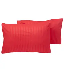 HOMETEX - Par de Fundas de Almohadas Rojas Solofondo Microfibra 50*70