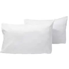 HOMETEX - Par de Fundas de Almohadas Blancas Solofondo Microfibra 50*70