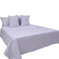 HOMETEX - Tendido Password Ondas Fullqueen Doble Faz Blanco - Beige
