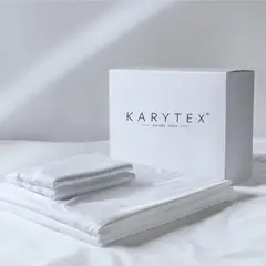 KARYTEX - Juego De Sábanas 180 Hilos Cama Doble Color Blanco