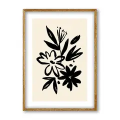 undefined - Cuadro Decorativo Artesanal Flores Etéras 70X70Cm Marco Madera