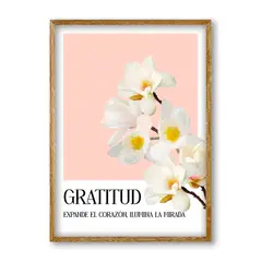 undefined - Cuadro Decorativo Artesanal Gratitud 50X70Cm Marco Madera