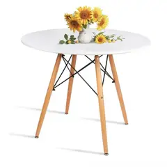 52 BITS - Mesa de Comedor Eames Redonda Blanco