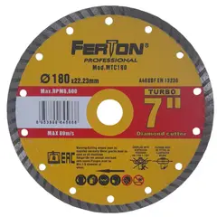FERTON - Disco Diamantado Turbo Pro 7 Pulgadas 180 mm