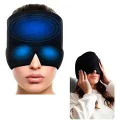 52 BITS - Gorro Para Migraña Alivio Compresa De Gel Frio Para Ojos Negro