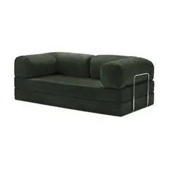BANZAY - Sofá Cama Teddy Verde Esmeralda 180x90x65 cm