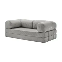 BANZAY - Sofá Cama Teddy Gris Plata 180x90x65 cm