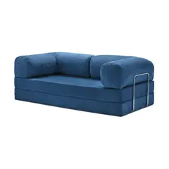 BANZAY - Sofá Cama Teddy Azul Rey 180x90x65 cm