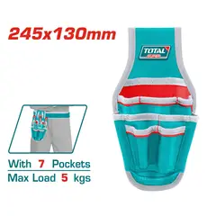 TOTAL TOOLS - Funda Portaherramientas Poliéster de 7 Bolsillos para Cinturón Cap Máxima 5kg
