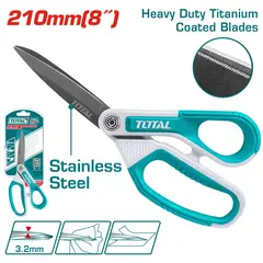 TOTAL TOOLS - Tijera Acero Inoxidable 8" (210mm)