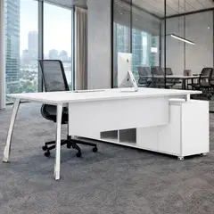 undefined - Escritorio Gerencial Con Credenza En Estructura Vlf 180X75X160 Cm