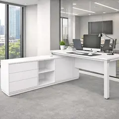 undefined - Escritorio Gerencial Con Credenza En Estructura Tt 180X75X160 Cm