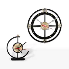 XTREME - Set x 2 Und Reloj de Pared Memorial Dia 30cm Negro y Reloj de Mesa Elegance Dia 20cm Negro