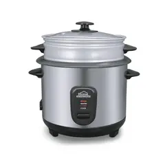 HOME ELEMENTS - Olla Arrocera 1.8 Litros Acero Inoxidable Con Vaporera