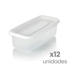 ESTRA - Set X12 Recipiente Plus Rectangular 0.35l Blanco