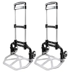 ENERGY PLUS - Set X2 Carro De Carga Manual Plegable Y Ajustable Negro